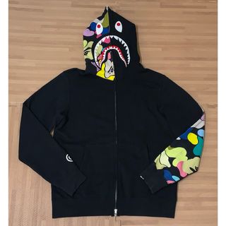 アベイシングエイプ(A BATHING APE)の★激レア★APE マルチカモ シャークパーカー ブラック L パーカー (パーカー)