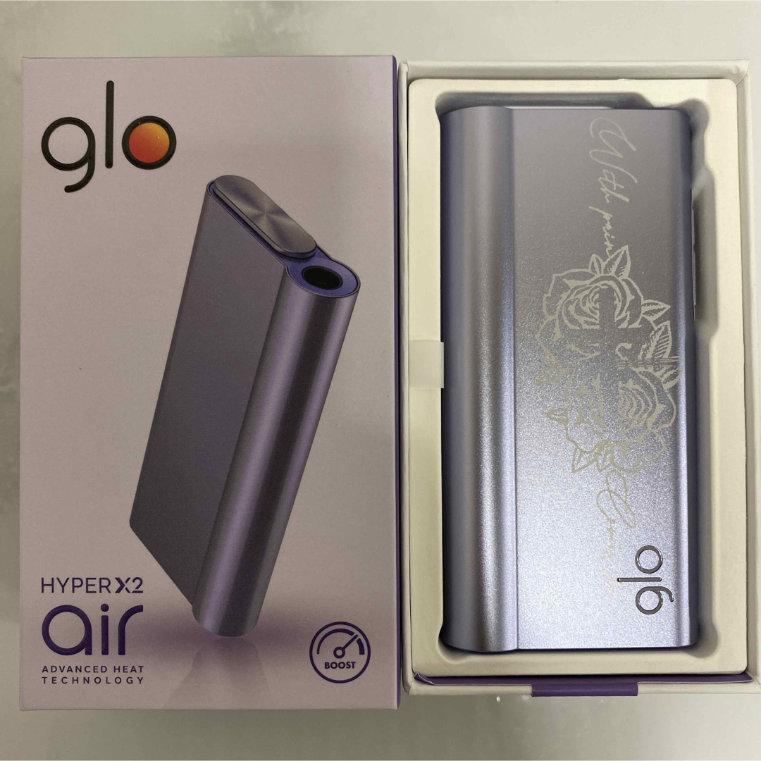 glo(グロー)の薔薇 十字架 加工 glo hyper air グローハイパーエアー 本体 紫 メンズのファッション小物(タバコグッズ)の商品写真