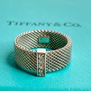 ティファニー(Tiffany & Co.)の希少 ティファニー 4Pダイヤモンド サマセット メッシュ リング y15(リング(指輪))