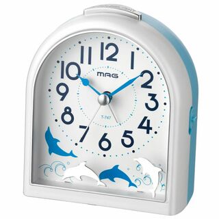 【色: ホワイト】MAG(マグ) 目覚まし時計 イルカ アナログ ミグレイト 静(置時計)