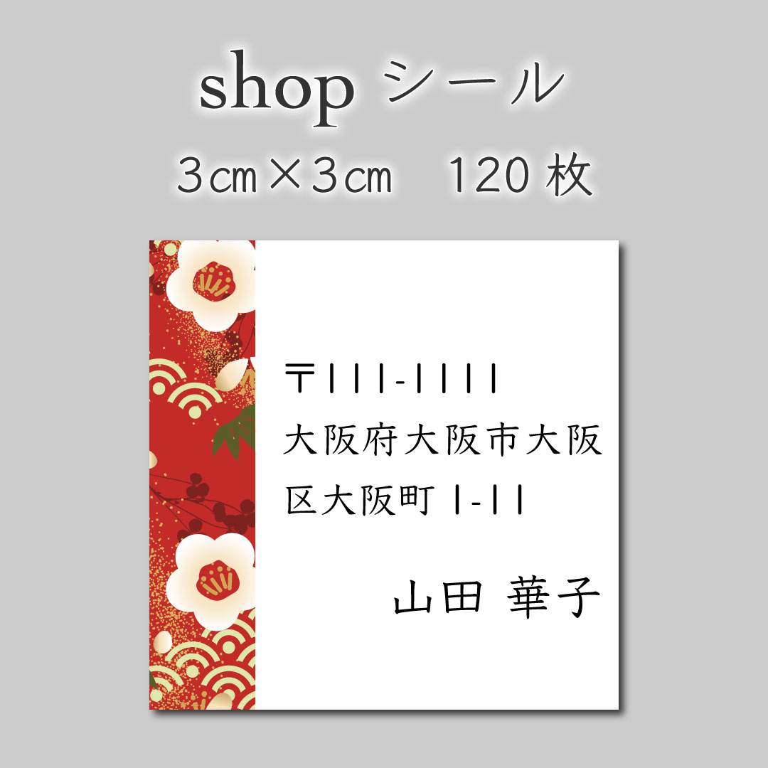 住所シール　120枚　3センチ×3センチ ハンドメイドの文具/ステーショナリー(しおり/ステッカー)の商品写真