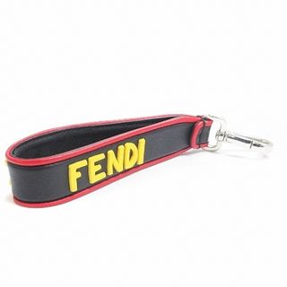 フェンディ(FENDI)のフェンディ ファンタスティック ストラップ キーホルダー レザー 黒 ☆AA★(その他)