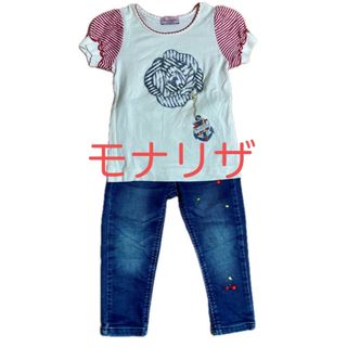 モナリザ(MONNALISA)のセット販売　モナリザ　薔薇のTシャツとさくらんぼのジーンズ　90(Tシャツ/カットソー)