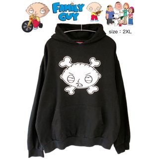 Family Guy　Stewie　パーカー　2XL　黒　USA古着(パーカー)