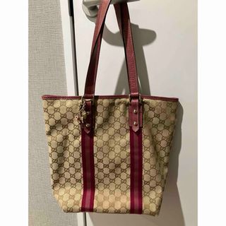 グッチ(Gucci)のグッチ トートバッグ シェリーライン バタフライ GGキャンバス ピンク A4可(トートバッグ)