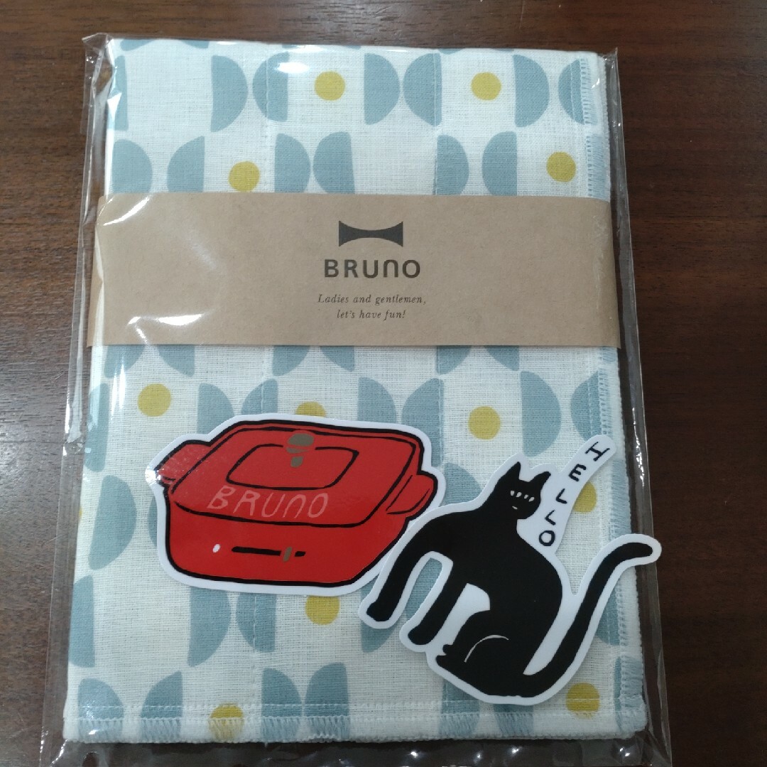 BRUNO(ブルーノ)のブルーノ　オリジナルかやふきん　ステッカー付き インテリア/住まい/日用品のキッチン/食器(収納/キッチン雑貨)の商品写真