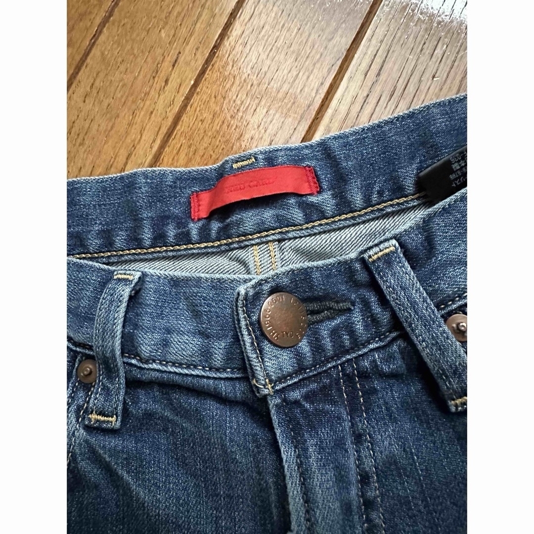 DEUXIEME CLASSE(ドゥーズィエムクラス)のRED CARD Blue denim pantsダメージ 64503 26 レディースのパンツ(デニム/ジーンズ)の商品写真