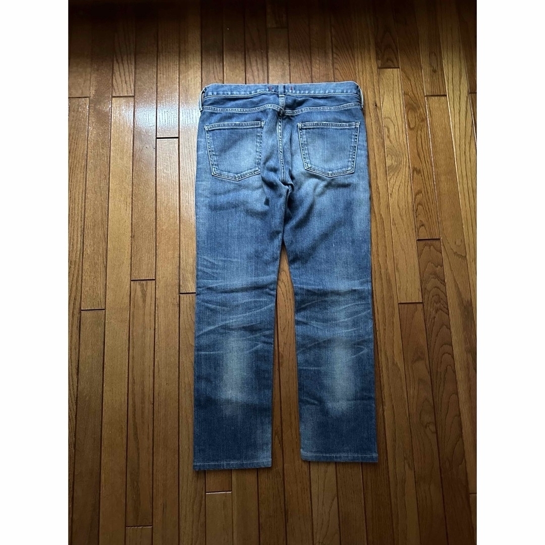 DEUXIEME CLASSE(ドゥーズィエムクラス)のRED CARD Blue denim pantsダメージ 64503 26 レディースのパンツ(デニム/ジーンズ)の商品写真