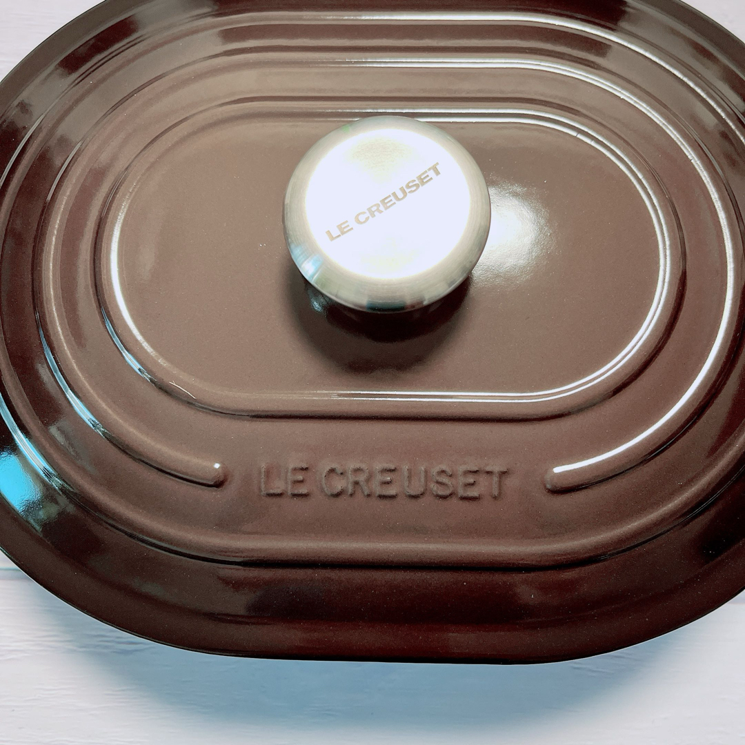 LE CREUSET(ルクルーゼ)の♡ルクルーゼ　オブロング　マルミット　ガナッシュ　31cm チョコレート　茶色 インテリア/住まい/日用品のキッチン/食器(調理道具/製菓道具)の商品写真