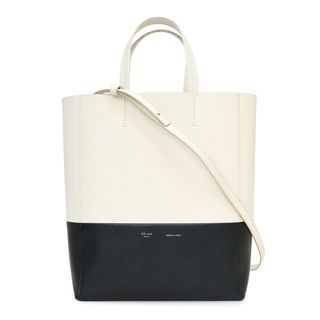 セリーヌ(celine)のセリーヌ バーティカル カバ スモール 2WAY 斜め掛け ショルダー ハンドバッグ グレインカーフレザー  バイカラー ブラック ホワイト 黒 白 シルバー金具 189813 CELINE（新品・未使用品）(ハンドバッグ)