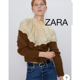 ザラ(ZARA)のZARAザラ　レース切り替えニット　S〜Mサイズ(ニット/セーター)