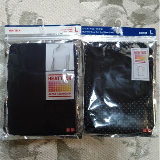 ユニクロ(UNIQLO)の新品☆UNIQLO(ユニクロ)☆ヒートテック ＵネックＴ(半袖) Ｌサイズ ２点(Tシャツ(半袖/袖なし))