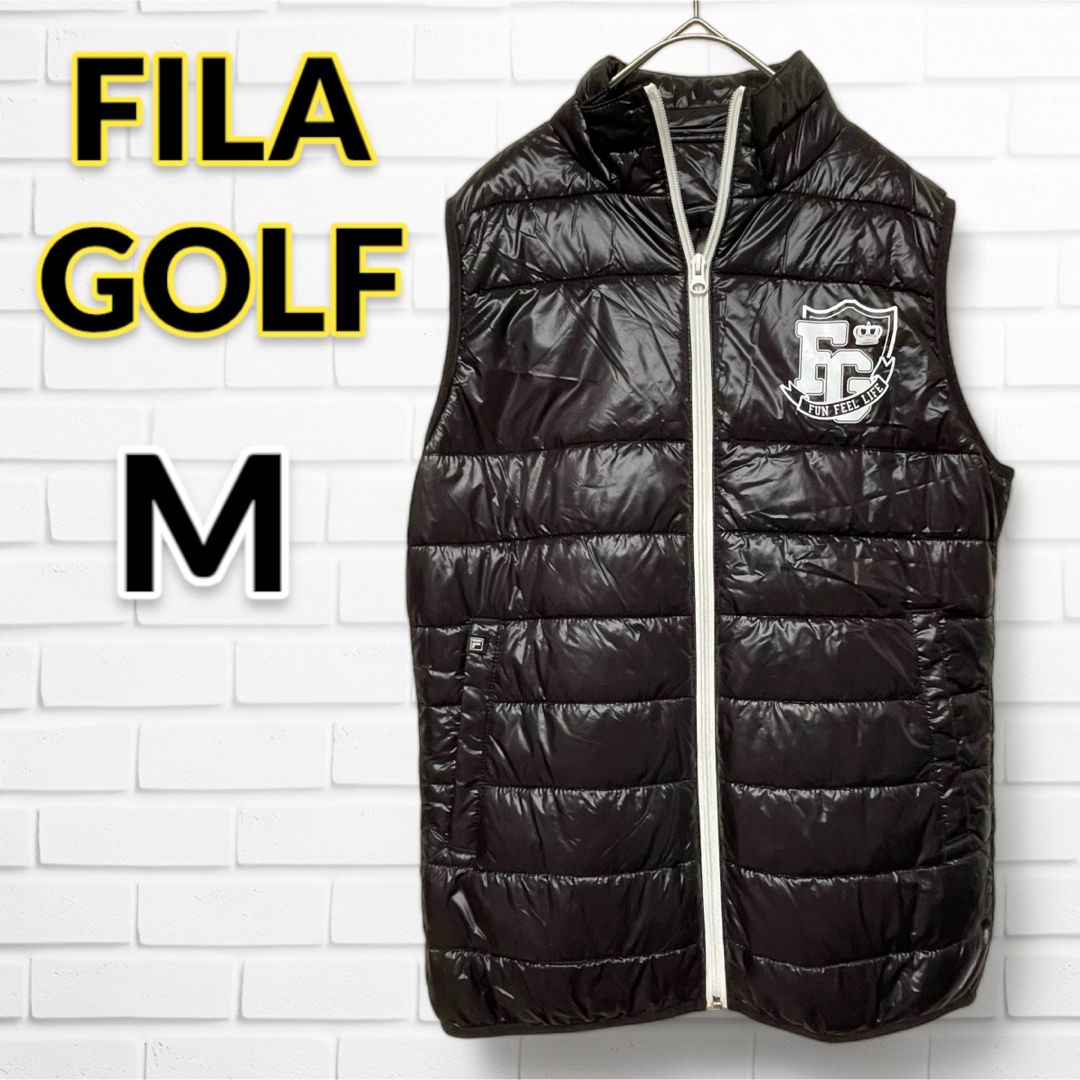 FILA(フィラ)の【美品】FILA GOLFフィラゴルフ/ダウンベスト/黒ブラック/M  スポーツ/アウトドアのゴルフ(ウエア)の商品写真