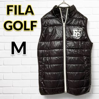 フィラ(FILA)の【美品】FILA GOLFフィラゴルフ/ダウンベスト/黒ブラック/M (ウエア)