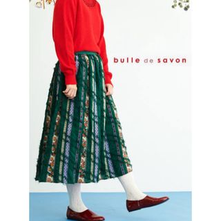 ビュルデサボン(bulle de savon)の極美品♡人気【bulle de savon 】チロリアンテープジャガードスカート(ロングスカート)