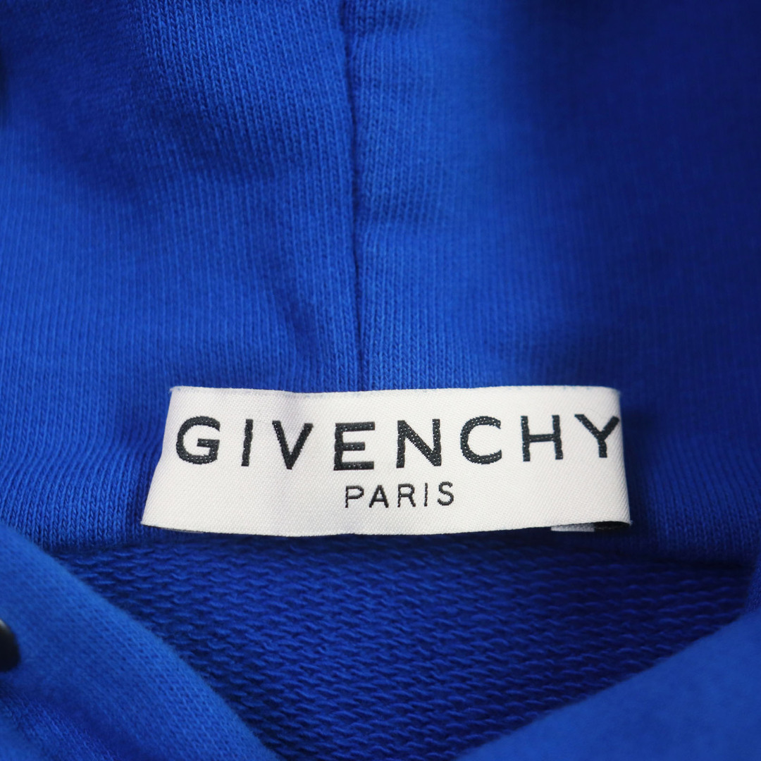 GIVENCHY(ジバンシィ)の良品 GIVENCHY ジバンシィ BMJ05430AF コットン ロゴプリント プルオーバー スウェットパーカー フーディ ブルー XS 正規品 メンズ メンズのトップス(パーカー)の商品写真