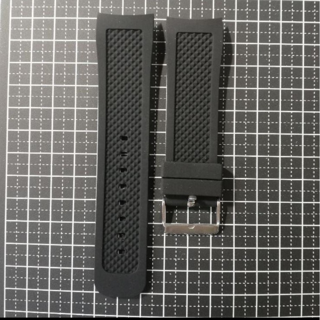 腕時計用　ラバーベルト　24mm 黒　弓かん　カーブ仕立て　湾曲 メンズの時計(ラバーベルト)の商品写真