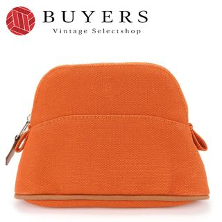 エルメス(Hermes)の【中古】 エルメス ポーチ ボリード ミニミニ コットン ORANGE FEU オレンジ シルバー金具 小物 化粧ポーチ レディース 女性 HERMES(ポーチ)