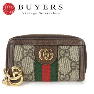 グッチ(Gucci)の【中古】 グッチ キーケース オフディア 523157 シェリーライン GGスプリームキャンバス レザー ブラウン ゴールド金具 リボン キーリング GUCCI(キーケース/名刺入れ)