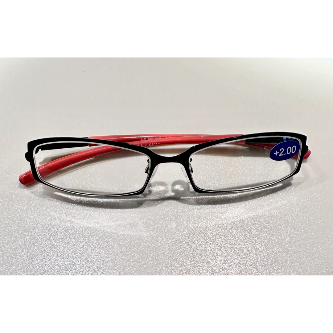 オシャレ老眼鏡　シニアグラス　＋2.0ピンク　ブラック　バネ式 その他のその他(その他)の商品写真