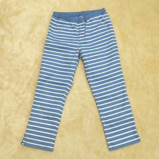 ユニクロ(UNIQLO)のユニクロ　パンツ　ブルー　キッズ　140　女児　ボーダー　春夏物(パンツ/スパッツ)