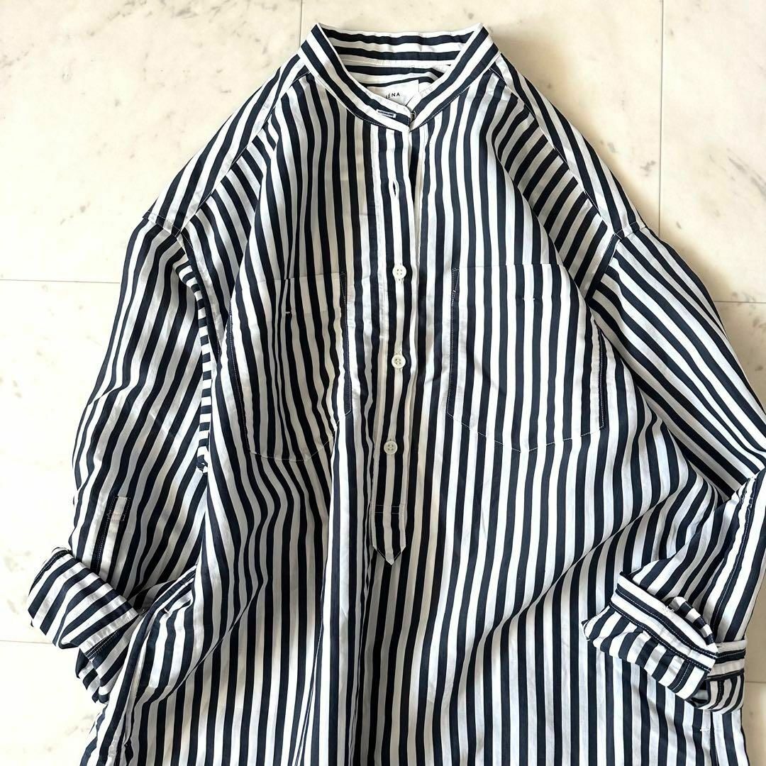 美品♪イエナ STRIPE BOUNCE シャツワンピース ロングシャツワンピ