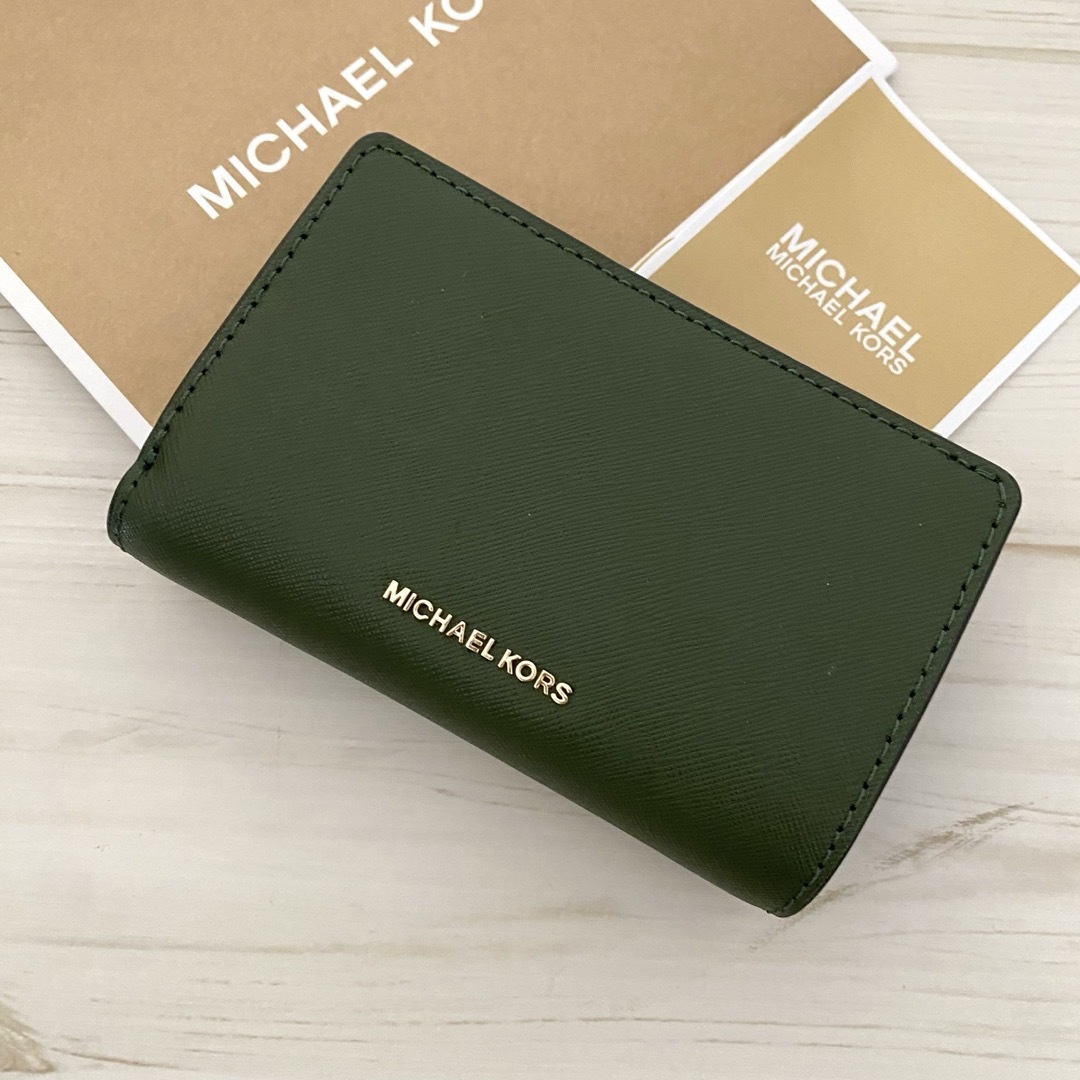 MOCAプレゼント定番★ 最新モデル 【新品】MICHAEL KORS 二つ折り財布 グリーン