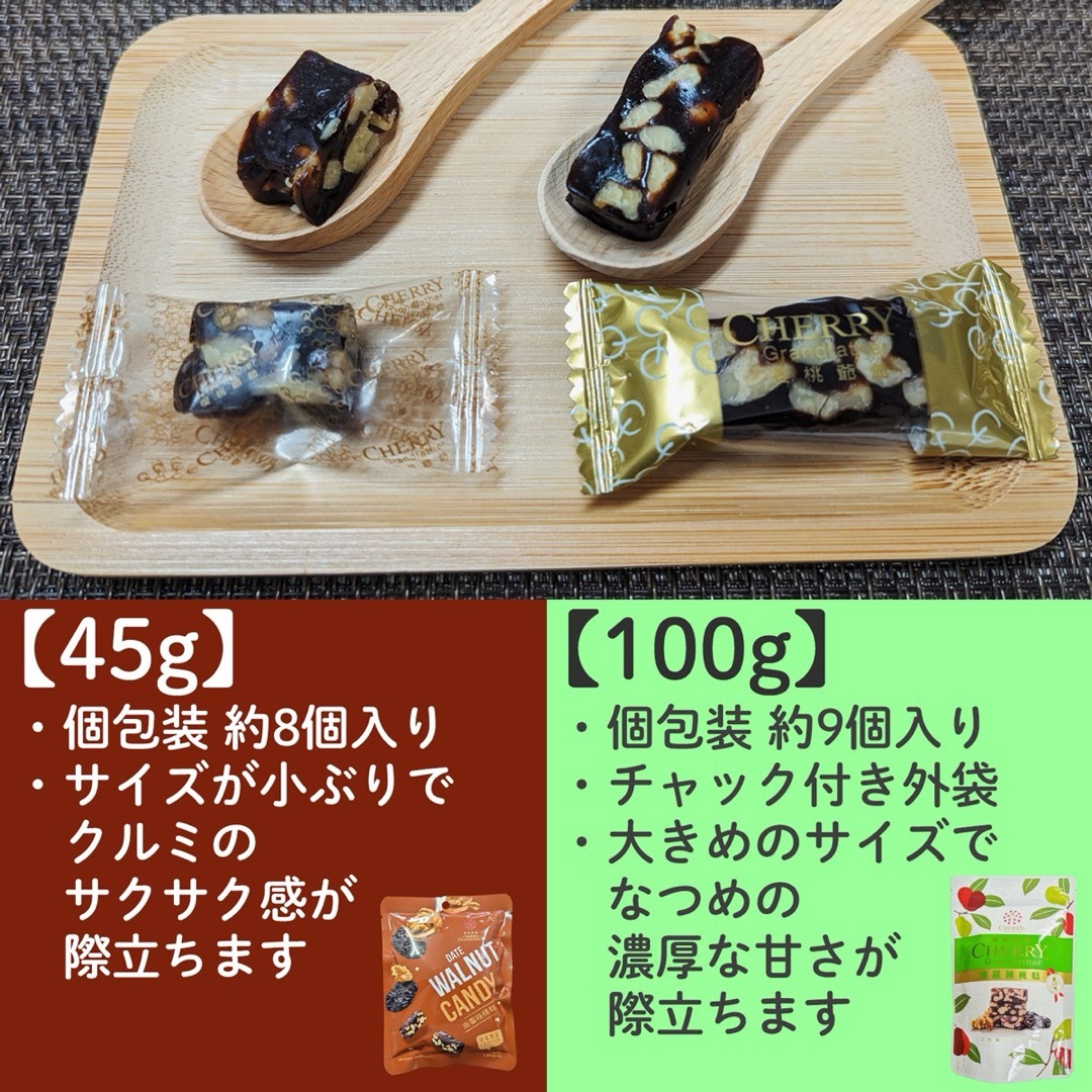 櫻桃爺爺 なつめくるみ 南棗核桃糕 45g×2袋 ソフトキャンディ 台湾のお菓子