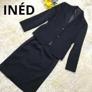 イネド(INED)のINÉD スカートセットアップ　スーツ　ブラック　Mサイズ　入社式　入学式(スーツ)