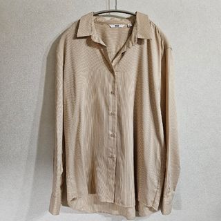 ユニクロ(UNIQLO)のユニクロ レーヨンストライプブラウス（長袖）(シャツ/ブラウス(長袖/七分))