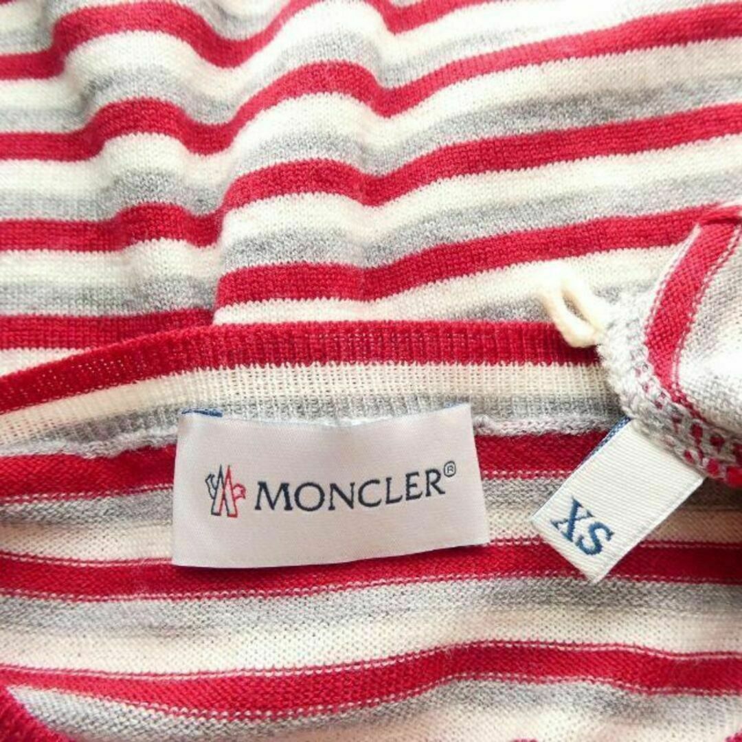 MONCLER(モンクレール)の美品 モンクレール ボーダー柄 クルーネック ノースリーブ ニット セーター レディースのトップス(ベスト/ジレ)の商品写真