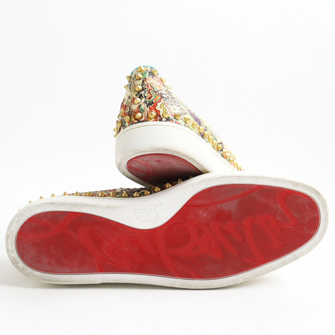 Christian Louboutin(クリスチャンルブタン)の美品 Christian Louboutin クリスチャンルブタン PIK BOAT ピックボート スパイクスタッズ付 パイソンレザー 総柄 サイドエラスティック スリッポン/スニーカー マルチカラー 45 EU メンズ メンズの靴/シューズ(スリッポン/モカシン)の商品写真