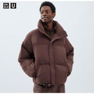 ユニクロ(UNIQLO)の新品　ユニクロU2023秋冬 パデッドボリュームジャケット ブラウン Lサイズ他(衣装)