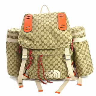 グッチ(Gucci)のグッチ GUCCI リュック バックパック The North Face×Gucci GGキャンバス/レザー ベージュ×オレンジ メンズ 650294 送料無料【中古】 99291a(バッグパック/リュック)