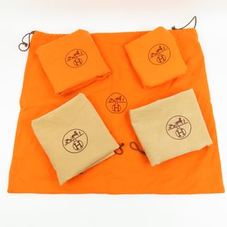 エルメス(Hermes)のHERMES エルメス 巾着 保存袋 ダストバッグ バッグ用 5点セット まとめ売り サイズ色々 その他小物 コットン オレンジ【中古】(その他)