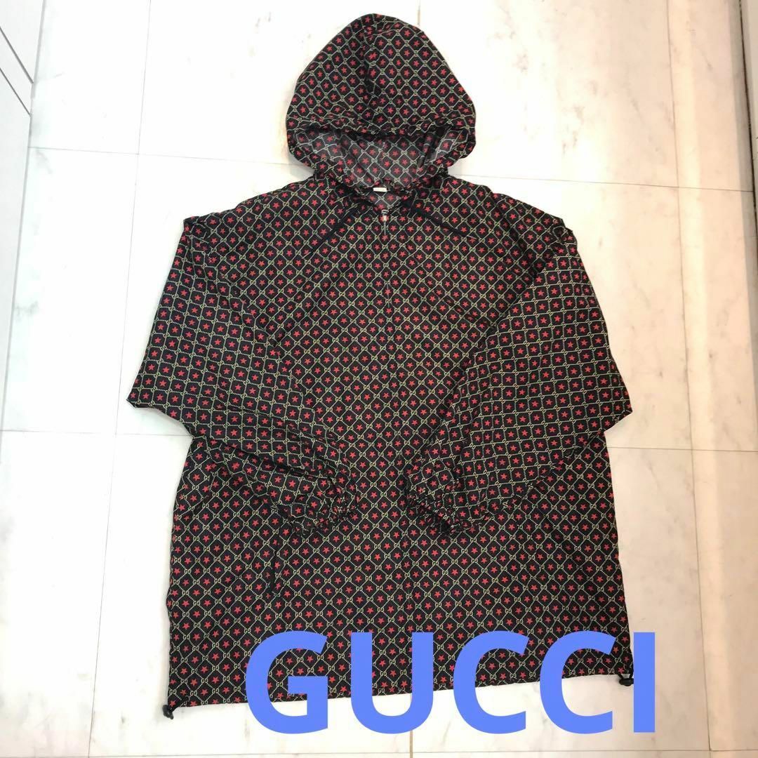 Gucci(グッチ)の☆美品☆GUCCI　ナイロンコート　GG　スター　ジャケット　アウター　メンズ メンズのジャケット/アウター(ナイロンジャケット)の商品写真