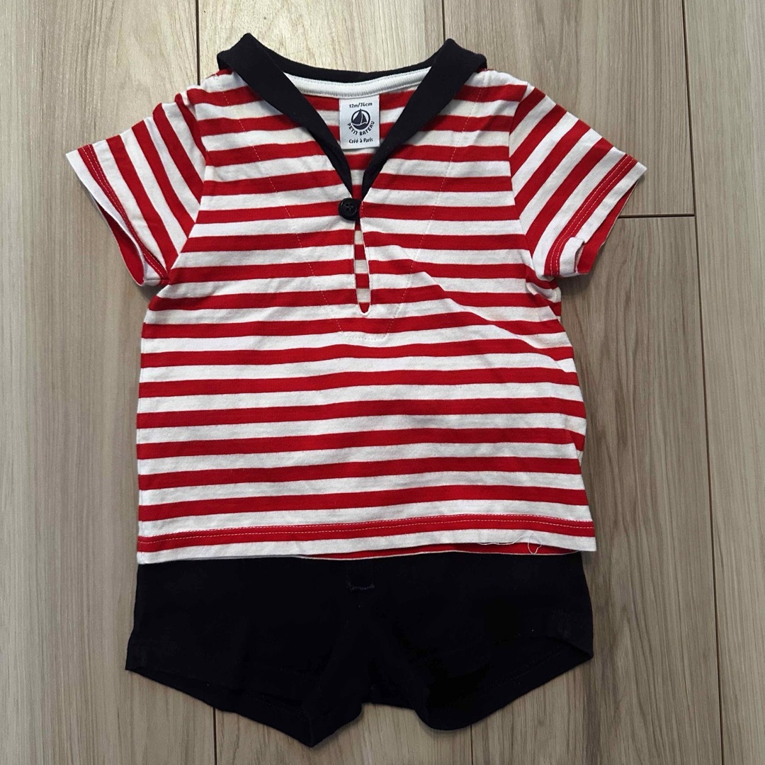 PETIT BATEAU(プチバトー)のプチバトー　ロンパース　まとめ　12m 74cm 男の子　女の子　70 80 キッズ/ベビー/マタニティのベビー服(~85cm)(ロンパース)の商品写真