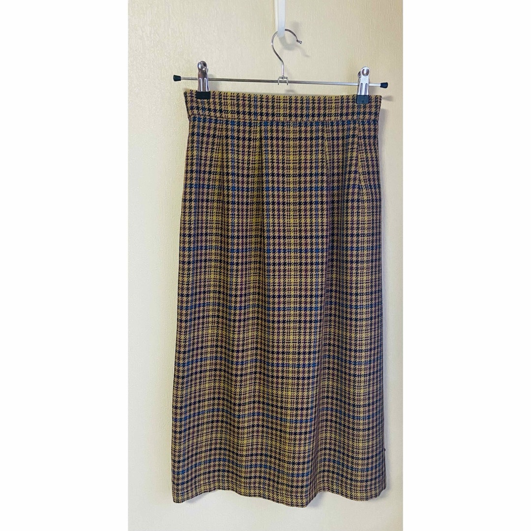 GU(ジーユー)のGU チェック ナローミディスカート ブラウン レディースのスカート(ロングスカート)の商品写真