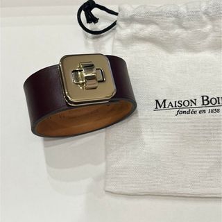 MAISON BOINET - 【Maison Boinet】メゾンボワネ ヒネリ金具 ワイドレザーバングル