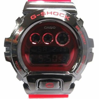 ジーショック(G-SHOCK)のカシオジーショック 美品 腕時計 デジタル メタル クォーツ 赤  黒 ■SM1(腕時計(デジタル))