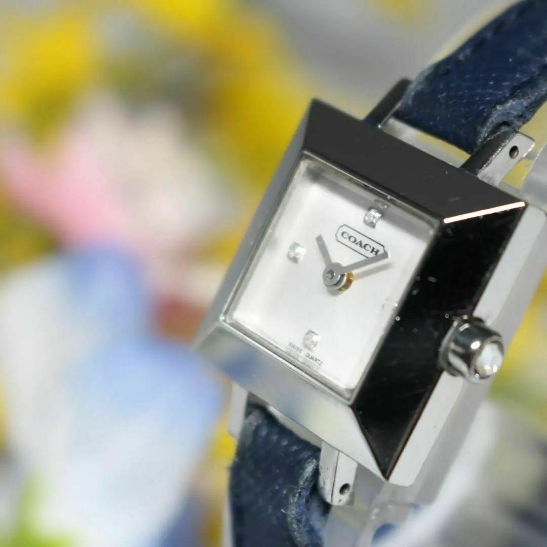 COACH(コーチ)の1コーチ COACH 4Pスワロフスキー 革ベルト スクエア レディース 腕時計 レディースのファッション小物(腕時計)の商品写真