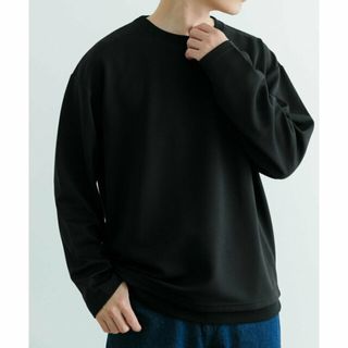 アーバンリサーチアイテムズ(URBAN RESEARCH ITEMS)の【BLK】裾レイヤード リップル クルーネックプルオーバー(スウェット)