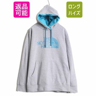 ザノースフェイス(THE NORTH FACE)のノースフェイス プリント スウェット フード パーカー メンズ XL / The North Face トレーナー プルオーバー 裏起毛 アウトドア 2トーン 灰(パーカー)