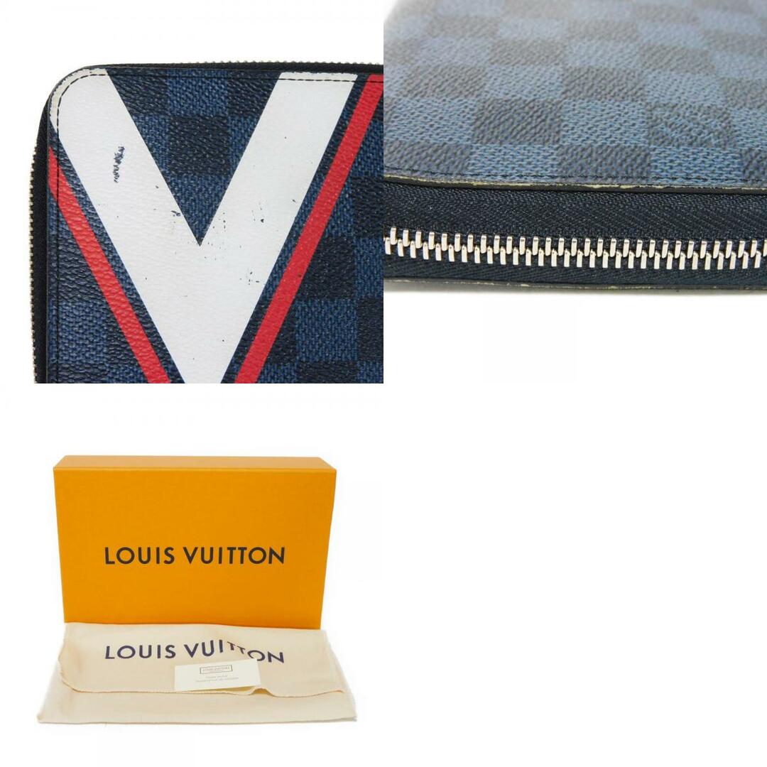 LOUIS VUITTON(ルイヴィトン)のLOUIS VUITTON ルイ・ヴィトン ジッピー オーガナイザー Vマーク プリント ネイビー ホワイト レッド ラウンドファスナー トラベルケース ダミエ コバルト アメリカズカップ 長財布 N64013 メンズのファッション小物(長財布)の商品写真