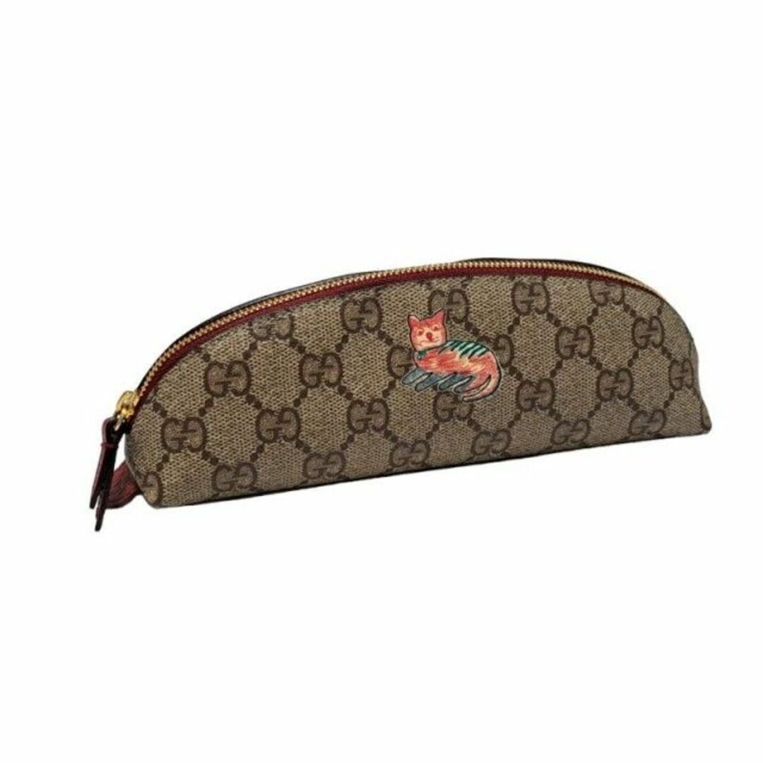 Gucci(グッチ)の新品同様 グッチ ペンケース GGスプリーム 6621129 猫 キャット インテリア/住まい/日用品の文房具(その他)の商品写真