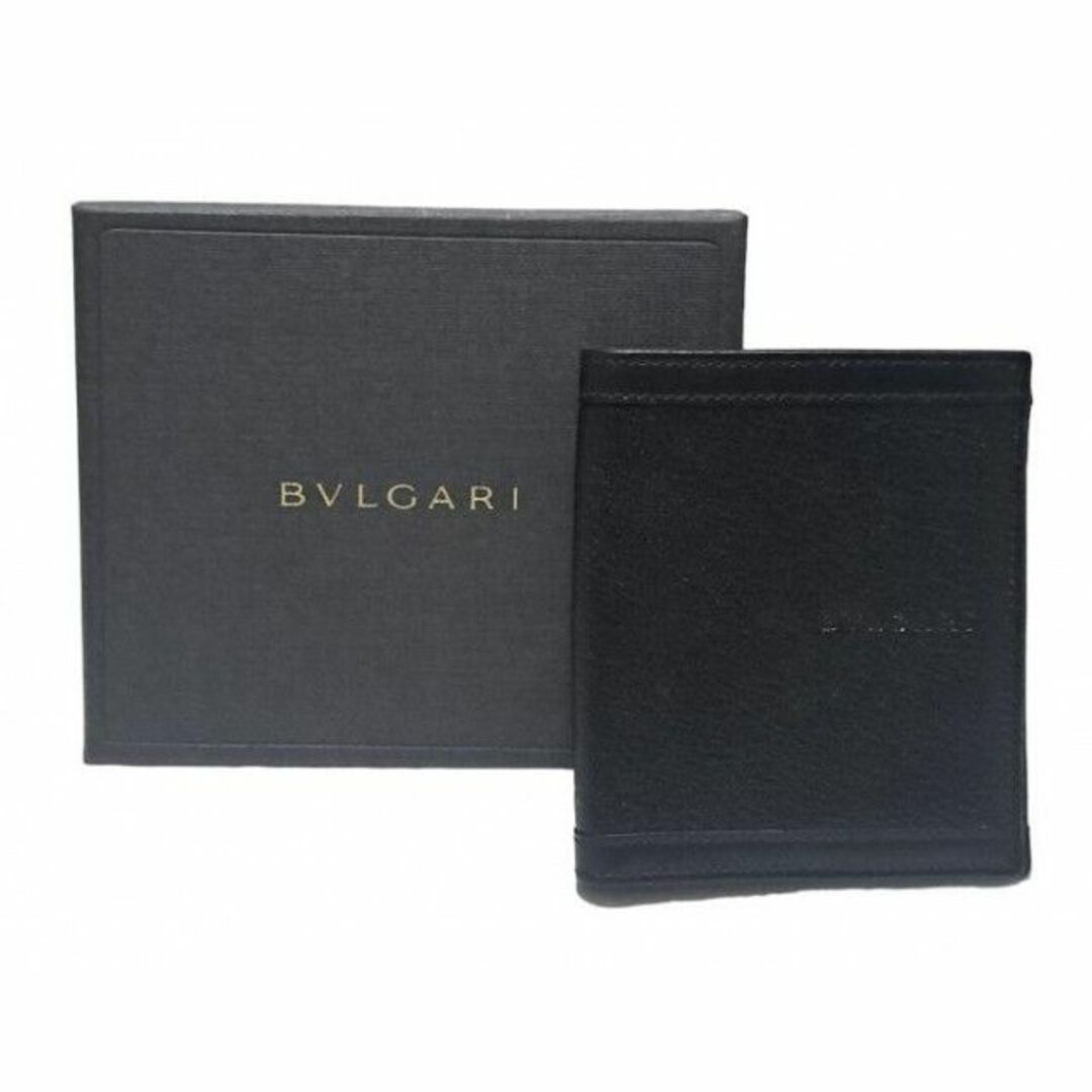 BVLGARI(ブルガリ)の未使用 ブルガリ 財布 二つ折り 札入れ コンパクト 黒 小銭入れなし 革製 メンズのファッション小物(長財布)の商品写真