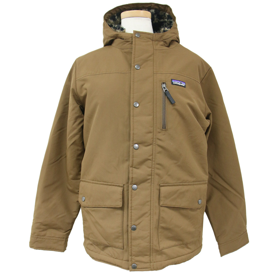 patagonia(パタゴニア)の美品 Patagonia パタゴニア ジャケット マウンテンパーカー ブラウン サイズ:KIDS XL フード フーディー ドットボタン ファスナー ボア フリース ナイロン インファーノ アウター コート【レディース】【中古】 レディースのジャケット/アウター(その他)の商品写真