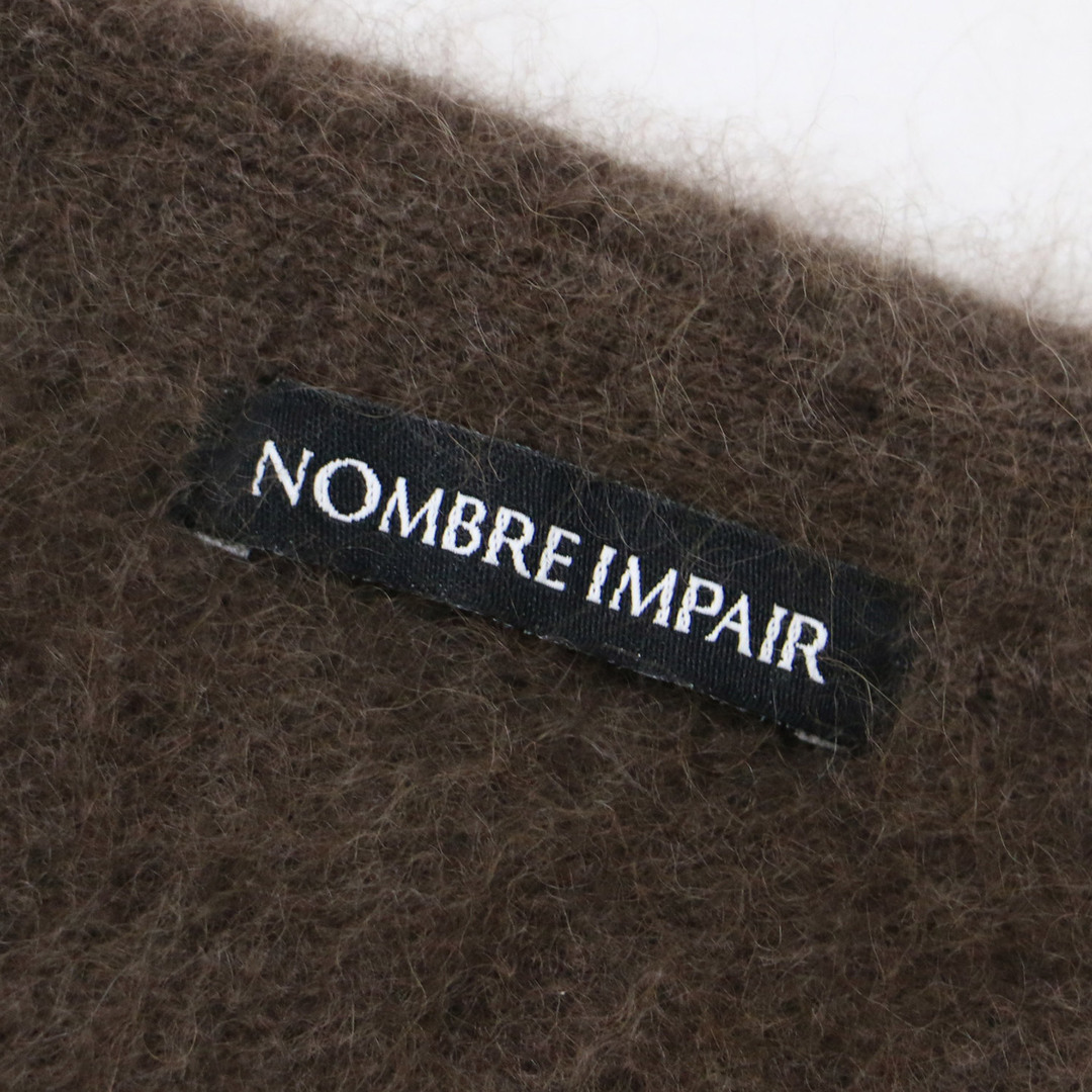 nombre impair(ノンブルアンベール)の美品 NOMBRE IMPAIR ノンブルアンペール ニット カーディガン ブラウン サイズ:FREE ミドル Vネック 長袖 ホック シャギー 起毛 ウール トップス セーター 【レディース】【中古】 レディースのトップス(カーディガン)の商品写真