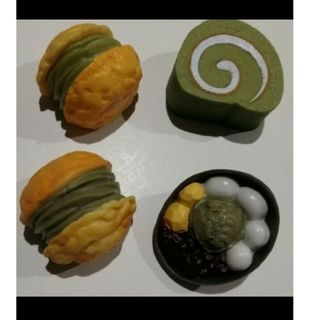 サントリー(サントリー)の伊右衛門 抹茶 スイーツ マグネット ミニチュア　あんみつ ロールケーキ シュー(ノベルティグッズ)