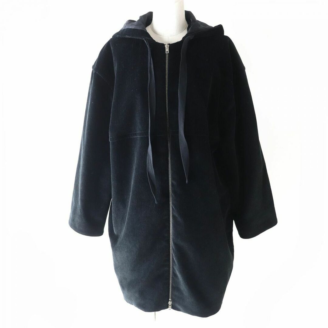 Marni(マルニ)の美品△正規品 MARNI マルニ 20AW JKMAS15U00 レディース コーデュロイ フーデット ZIP UP ロングジャケット ブラック 黒 38 イタリア製 レディースのジャケット/アウター(その他)の商品写真